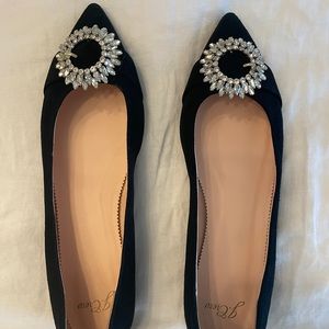 Never worn j.crew be-jeweled black flats